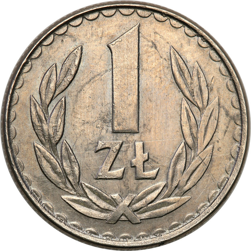 PRL. PRÓBA miedzionikiel 1 złoty 1984 bez napisu - Ilustrowana